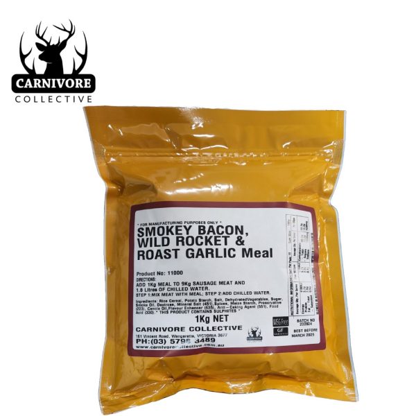 Carnivore Collective 1kg Smokey Bacon, Wild Rocket & Garlic Sausage Seasoning